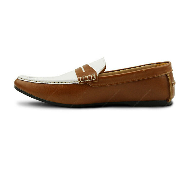 Gentle Leather Loafer Natural Beige and White - Assembly Artisans Co.,Ltd.