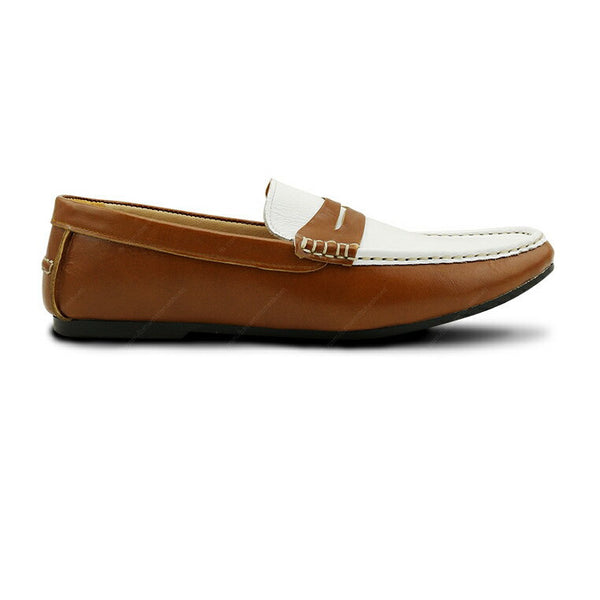 Gentle Leather Loafer Natural Beige and White - Assembly Artisans Co.,Ltd.