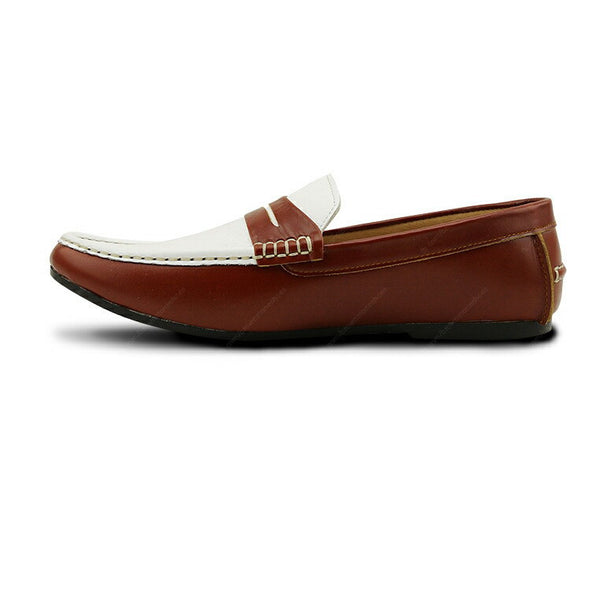 Gentle Leather Loafer Tan and White - Assembly Artisans Co.,Ltd.