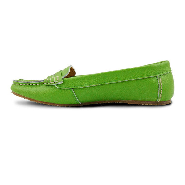 Leather Moccasin Wrinkle Soft Pomelo Green - Assembly Artisans Co.,Ltd.
