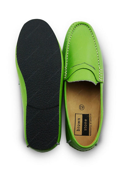 Penny Loafer Wrinkle Soft Leather Pomelo Green - Assembly Artisans Co.,Ltd.
