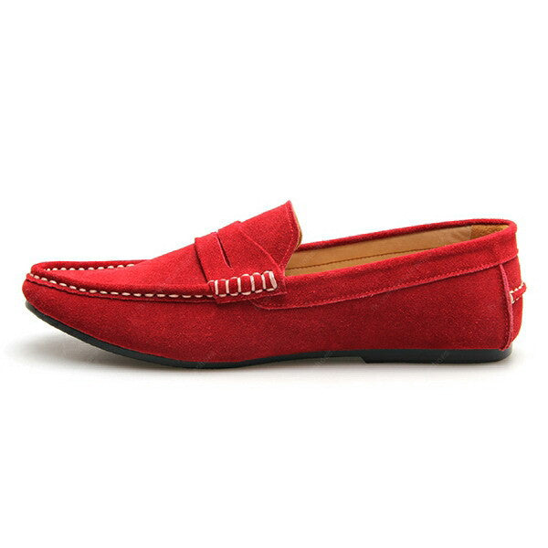 Penny Leather Loafer Suede Ruby Red - Assembly Artisans Co.,Ltd.