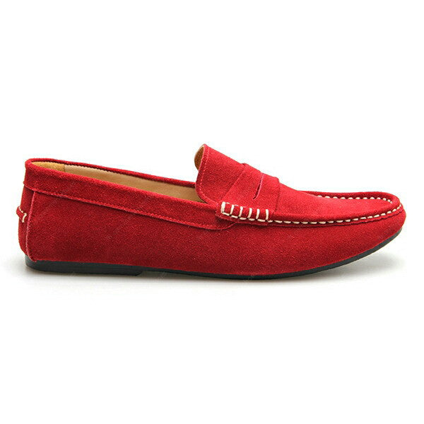Penny Leather Loafer Suede Ruby Red - Assembly Artisans Co.,Ltd.