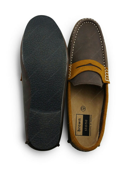 Bicolor Leather Loafer Nubuck and Tan - Assembly Artisans Co.,Ltd.