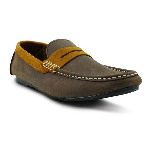Bicolor Leather Loafer Nubuck and Tan - Assembly Artisans Co.,Ltd.