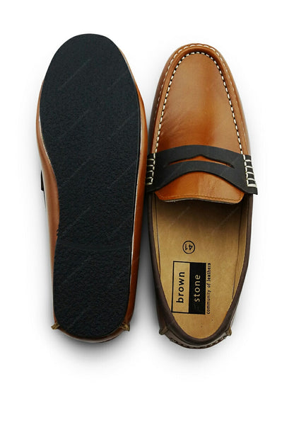 Bicolor Leather Loafer Beige and Nubuck - Assembly Artisans Co.,Ltd.