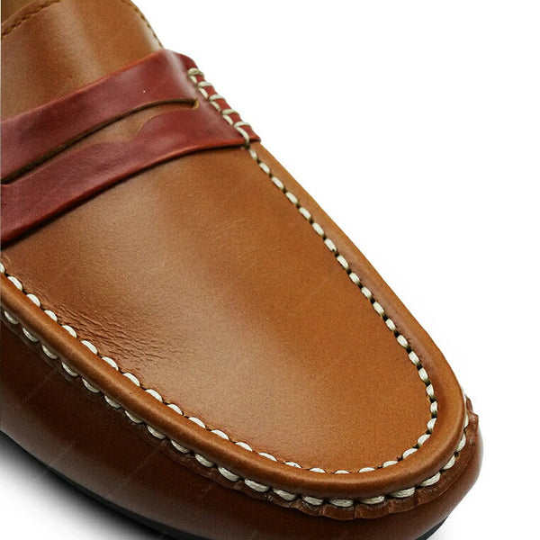 Bicolor Leather Loafer Beige and Tan - Assembly Artisans Co.,Ltd.