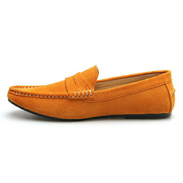 Penny Leather Loafer Suede Yellow Mustard - Assembly Artisans Co.,Ltd.