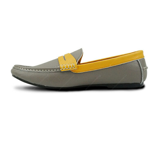 Bicolor Leather Loafer Stone Mustard - Assembly Artisans Co.,Ltd.