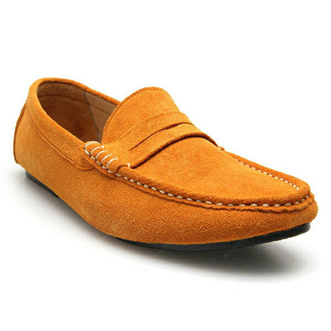 Penny Leather Loafer Suede Yellow Mustard - Assembly Artisans Co.,Ltd.