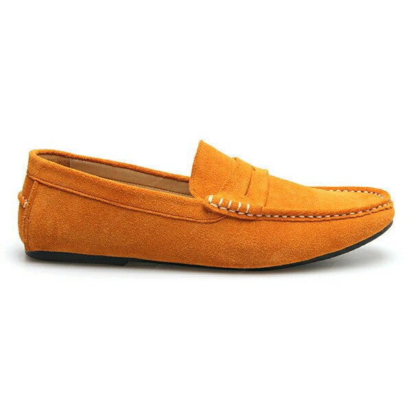 Penny Leather Loafer Suede Yellow Mustard - Assembly Artisans Co.,Ltd.