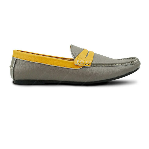 Bicolor Leather Loafer Stone Mustard - Assembly Artisans Co.,Ltd.