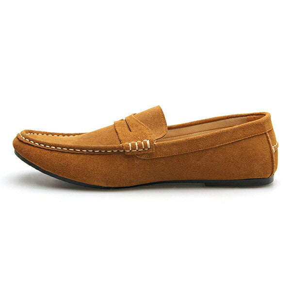 Penny Leather Loafer Suede Tan - Assembly Artisans Co.,Ltd.