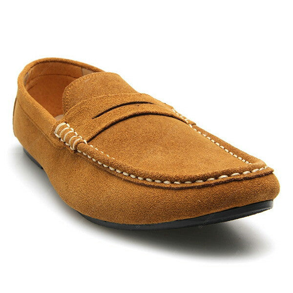 Penny Leather Loafer Suede Tan - Assembly Artisans Co.,Ltd.