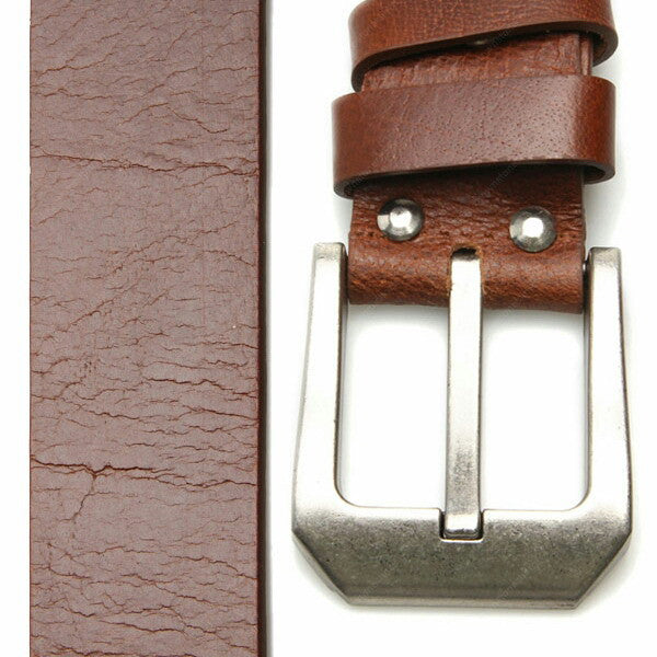 Full Grain Genuine Leather Belt - Milano PAM (Tin Buckle) - Brown - Assembly Artisans Co.,Ltd.
