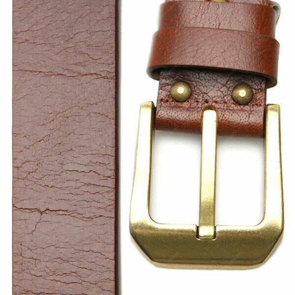 Full Grain Genuine Leather Belt - Milano PAM (Brass Buckle) - Brown - Assembly Artisans Co.,Ltd.