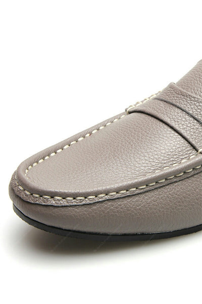 Penny Loafer Wrinkle Soft Leather Stone Grey - Assembly Artisans Co.,Ltd.