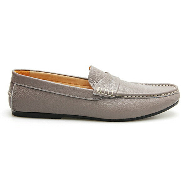 Penny Loafer Wrinkle Soft Leather Stone Grey - Assembly Artisans Co.,Ltd.
