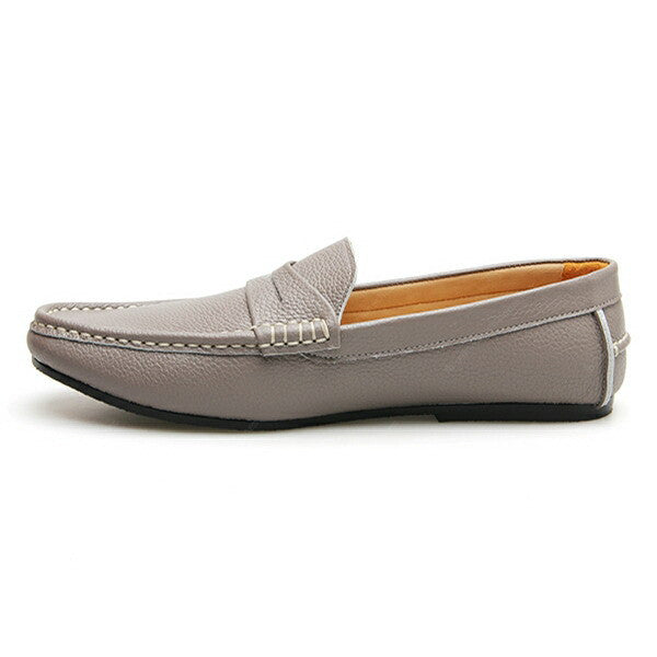 Penny Loafer Wrinkle Soft Leather Stone Grey - Assembly Artisans Co.,Ltd.