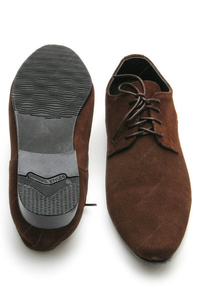 Leather Shoes Clever Suede Dark Brown - Assembly Artisans Co.,Ltd.
