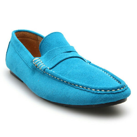 Penny Leather Loafer Suede Feel Goood Blue - Assembly Artisans Co.,Ltd.