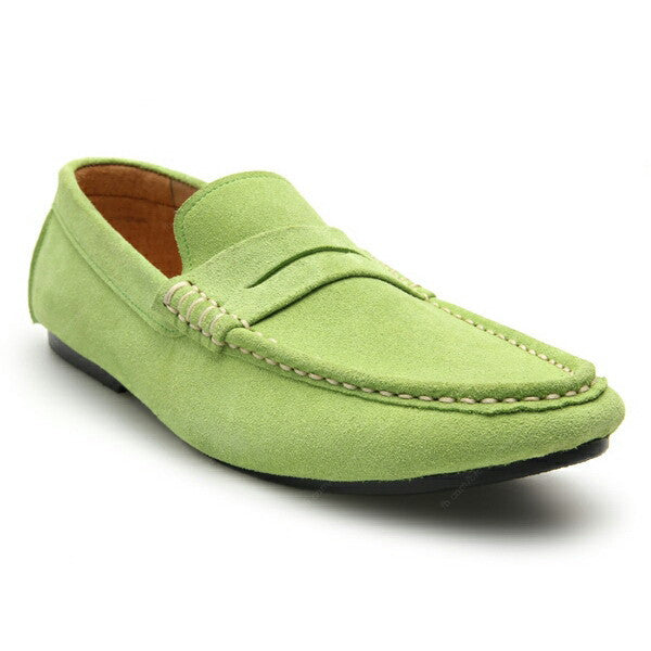 Penny Leather Loafer Suede Lemon Green - Assembly Artisans Co.,Ltd.
