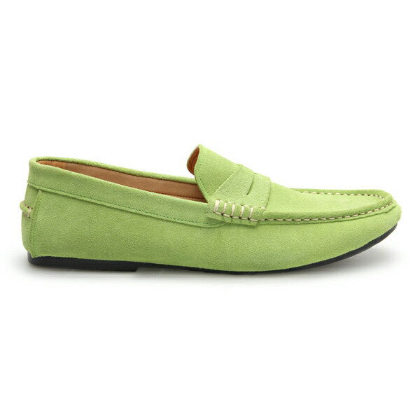 Penny Leather Loafer Suede Lemon Green - Assembly Artisans Co.,Ltd.