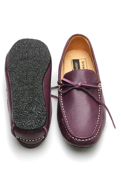 Casualist Lace Leather Loafer Wrinkle Soft Purple Passion - Assembly Artisans Co.,Ltd.