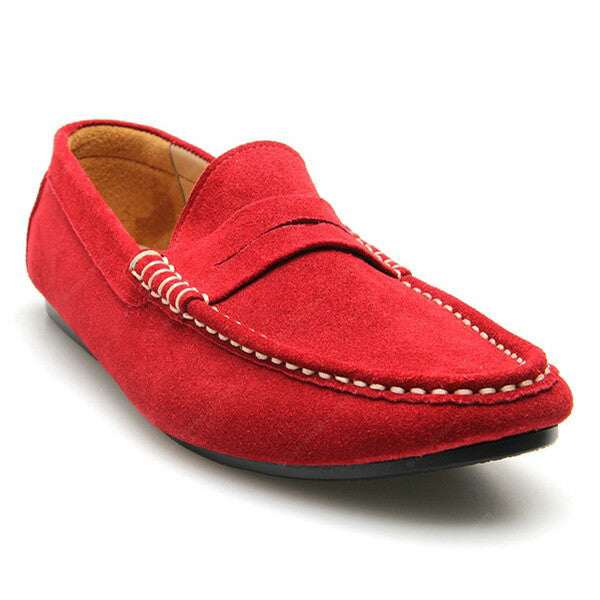 Penny Leather Loafer Suede Ruby Red - Assembly Artisans Co.,Ltd.