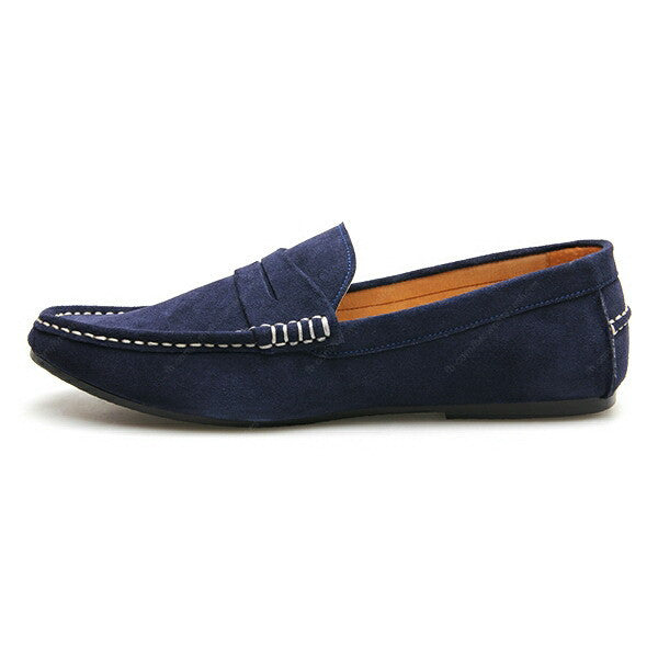 Penny Leather Loafer Suede Navy - Assembly Artisans Co.,Ltd.