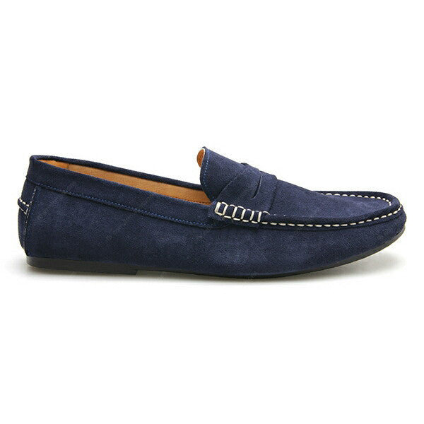 Penny Leather Loafer Suede Navy - Assembly Artisans Co.,Ltd.