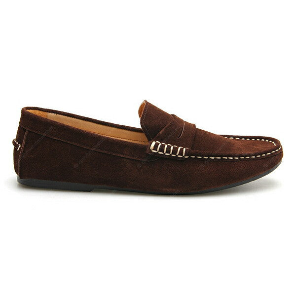 Penny Leather Loafer Suede Raw Dark Brown - Assembly Artisans Co.,Ltd.