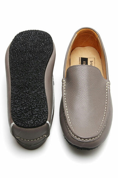 Casualist Leather Loafer Wrinkle Soft Stone Grey - Assembly Artisans Co.,Ltd.