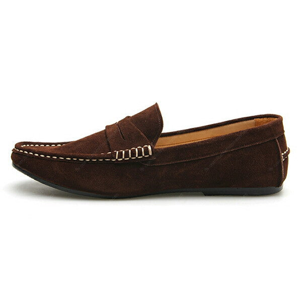 Penny Leather Loafer Suede Raw Dark Brown - Assembly Artisans Co.,Ltd.