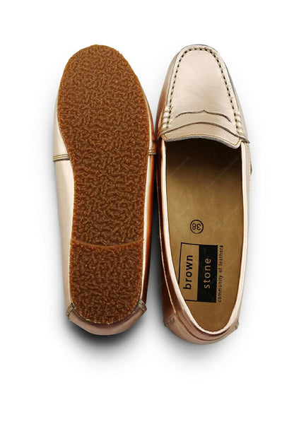 Gorgeous Girl Leather Moccasin Rose Gold - Assembly Artisans Co.,Ltd.