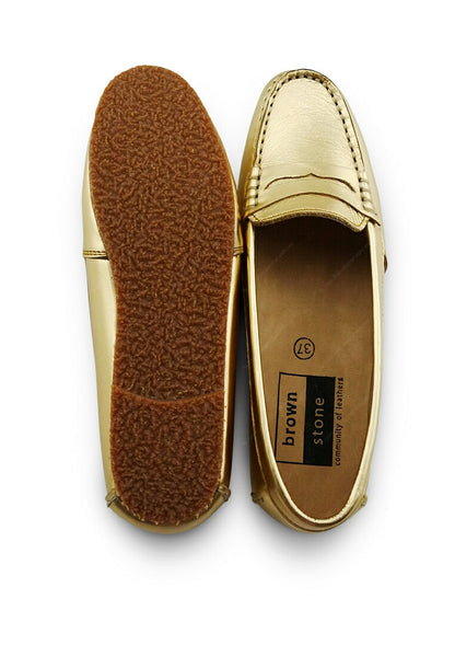 Gorgeous Girl Leather Moccasin Stardust Gold - Assembly Artisans Co.,Ltd.