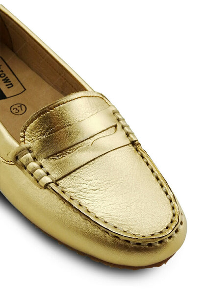 Gorgeous Girl Leather Moccasin Stardust Gold - Assembly Artisans Co.,Ltd.