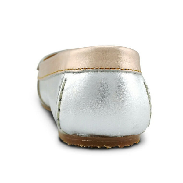 Gorgeous Girl Leather Moccasin Liquid Silver and Rose Gold - Assembly Artisans Co.,Ltd.