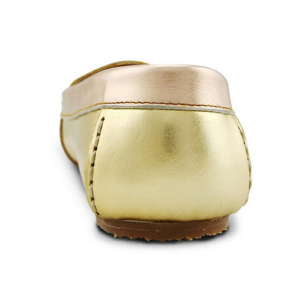 Gorgeous Girl Leather Moccasin Stardust Gold and Rose Gold - Assembly Artisans Co.,Ltd.