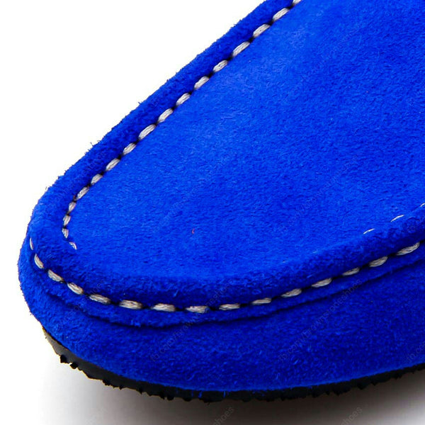 Penny Leather Loafer Suede Neon Blue - Assembly Artisans Co.,Ltd.
