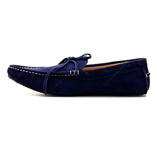 Casualist Lace Leather Loafer Suede Navy Blue - Assembly Artisans Co.,Ltd.