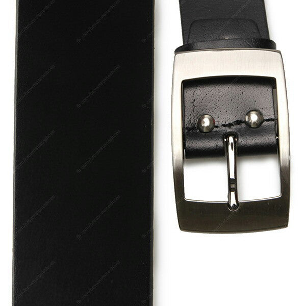 Full Grain Genuine Leather Belt Black City Oxford Guard (Silver Buckle) - Assembly Artisans Co.,Ltd.