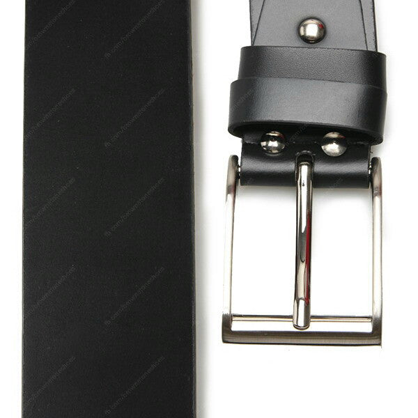 Full Grain Genuine Leather Belt Black City Oxford Single Rod - Assembly Artisans Co.,Ltd.