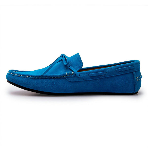Casualist Lace Leather Loafer Suede Feel Goood Blue - Assembly Artisans Co.,Ltd.