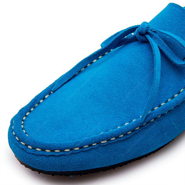 Casualist Lace Leather Loafer Suede Feel Goood Blue - Assembly Artisans Co.,Ltd.