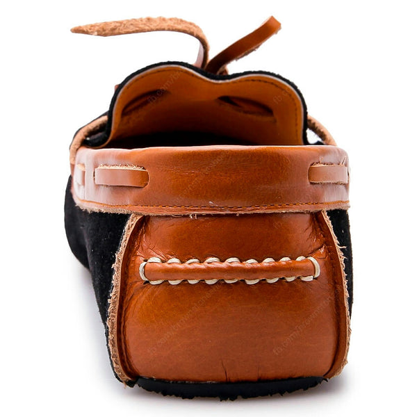 Bicolor Lace Leather Loafer Soft Black and Beige - Assembly Artisans Co.,Ltd.