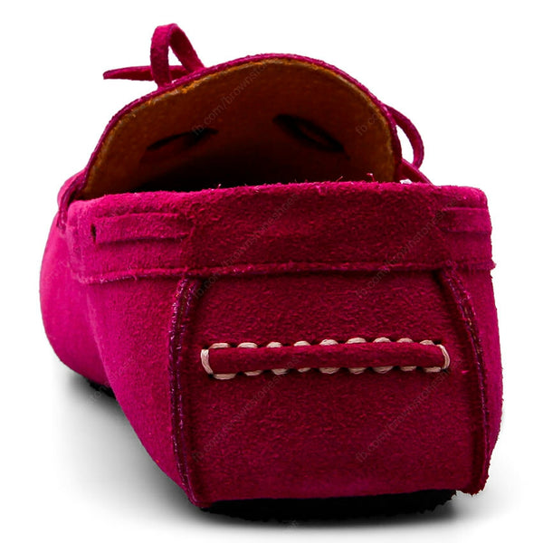 Casualist Lace Leather Loafer Suede Shocking Pink - Assembly Artisans Co.,Ltd.