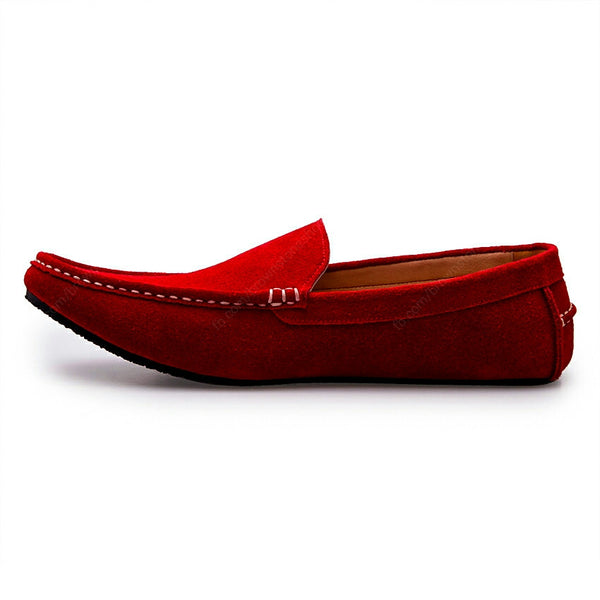 Casualist Leather Loafer Suede Ruby Red - Assembly Artisans Co.,Ltd.