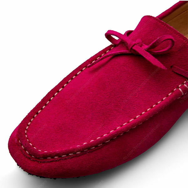 Casualist Lace Leather Loafer Suede Shocking Pink - Assembly Artisans Co.,Ltd.