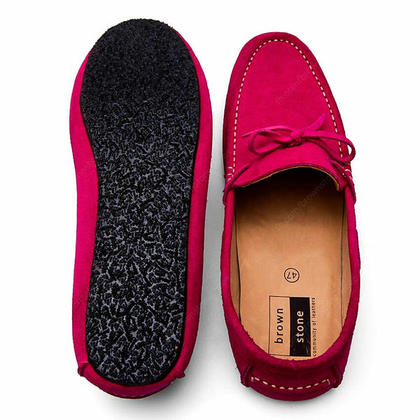 Casualist Lace Leather Loafer Suede Shocking Pink - Assembly Artisans Co.,Ltd.